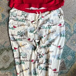 Burt's Bees Red and Cream Womens Pajama Pants